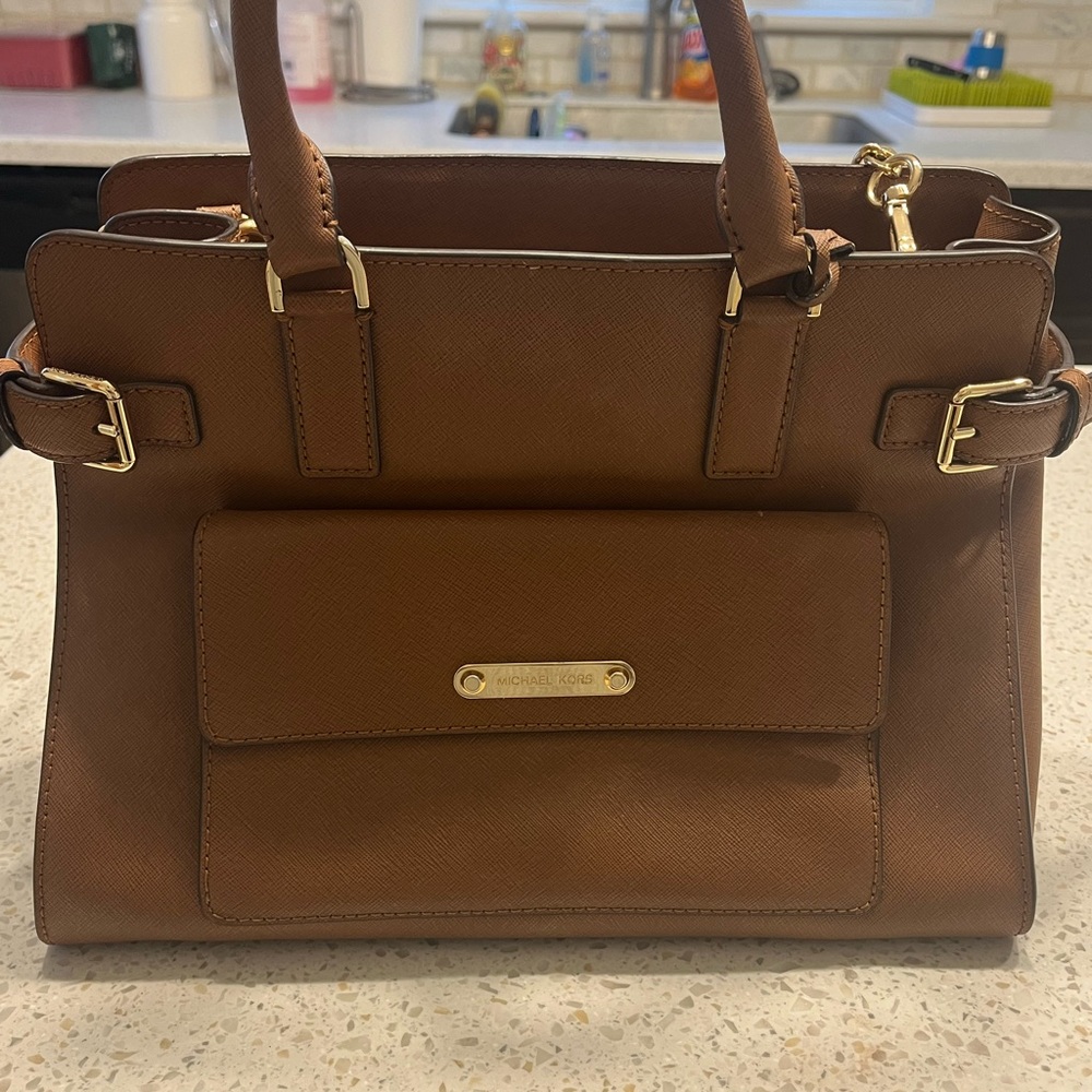 Michael Kors Brown Leather Tote- like new